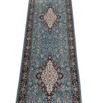 400 x 80cm Persian Kashan Design Blue Runner Rug - Image 5