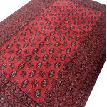 294 x 200cm Hand Knotted Afghan Akche Bokhara – Wool Rug - Image 5