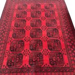 293 x 197cm Hand Knotted Afghan Akche – Wool Rug - Image 3