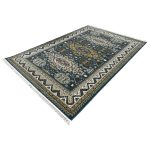 340 x 240cm Afghan Kazak Design Blue Machine Made Area Rug - Image 2
