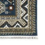 340 x 240cm Afghan Kazak Design Blue Machine Made Area Rug - Image 5