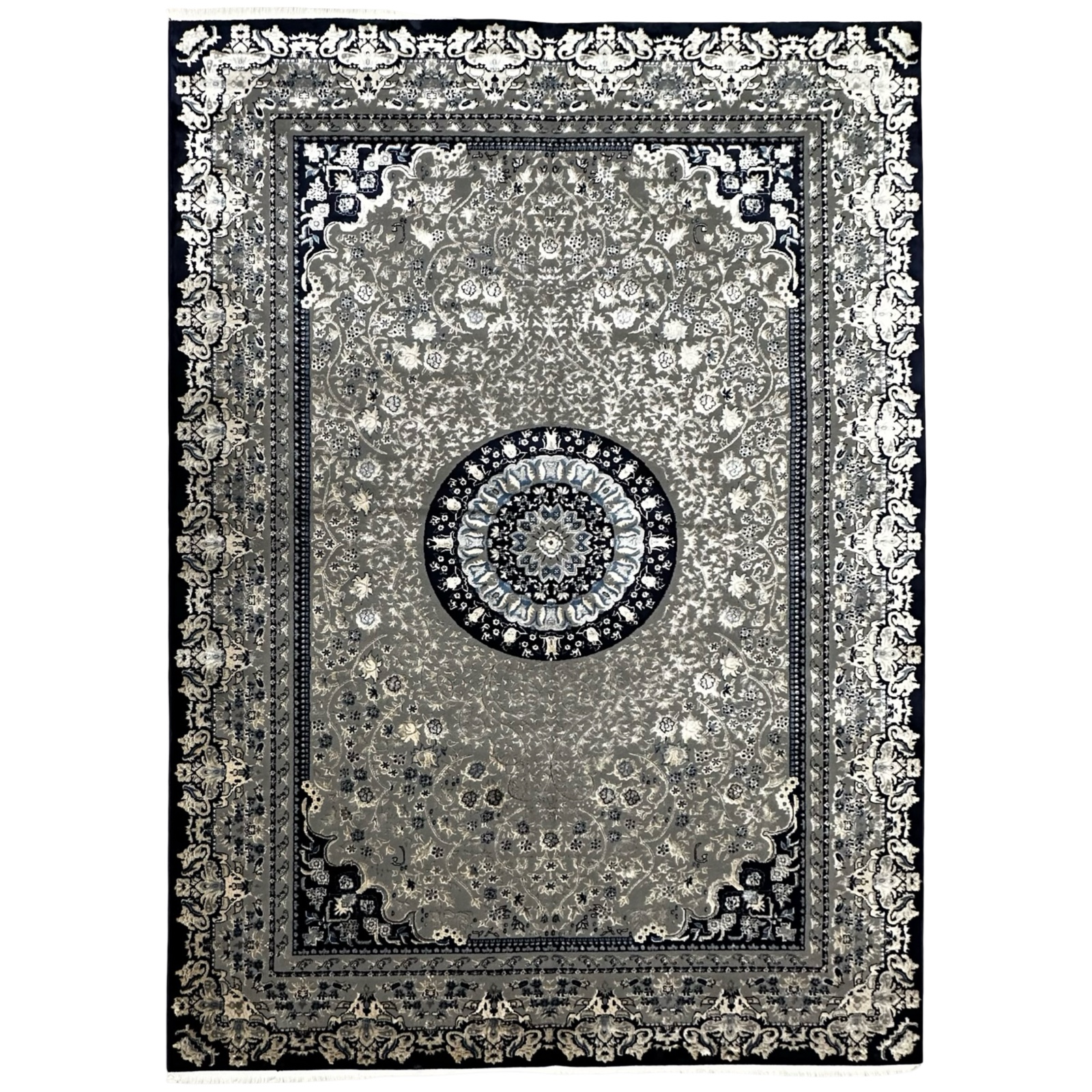 Balfourr 340_9 340 x 240 cm Oriental Persian Design Grey & Blue Rug - Image 1
