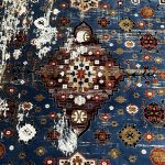 400 X 300cm Vintage Turkish Area Rug – Navy Blue & Brown Medallion Design” - Image 7