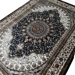 290 x 200 cm – Persian Machine Made Carpet, Oriental Design Navy Area Rug - Image 5