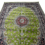 350cm x 250cm Persian Green Mashad Design Machine Made Rug - Image 3