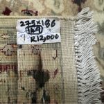 275cm x 186cm Hand-Knotted Vintage Floral Persian Kashan Cream Wool Rug - Image 7