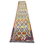 388cm x 84cm Hand-Woven Afghan Kilim – Runner Rug