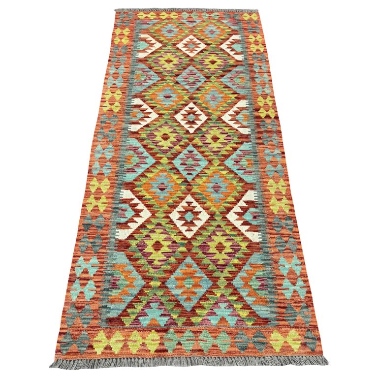 202cm x 82cm Hand-Woven Afghan Kilim – Runner Rug