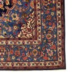 395 x 300cm Hand Knotted Navy Persian Sarough Floral Rug - Image 7