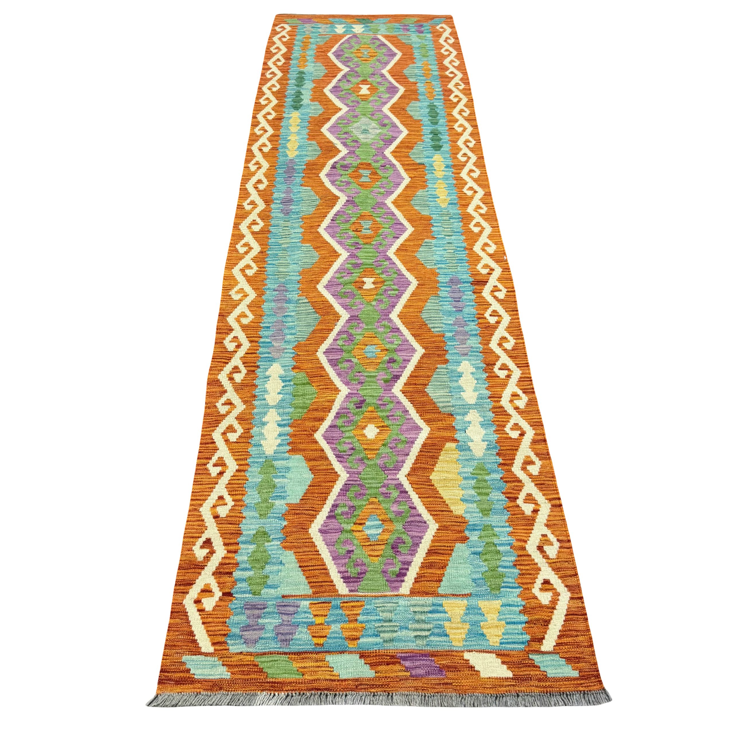 14-300cmx84cm-kilim-image-1-scaled 300cm x 84cm Hand-Woven Afghan Kilim – Runner Rug