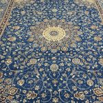 376 x 290cm Hand Knotted Blue Persian Mashad Rug - Image 3