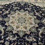 400 × 300cm Large Size Elegant Floral Medallion Dark Navy Rug - Image 4