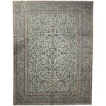 395 x 280cm Rare Hand Knotted Persian Green Kashan All Over Rug