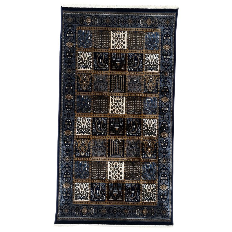 150 x 80cm Navy Soft Pile Machine-Woven Bakhtyari Design Rug