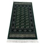 150 x 80cm Bokhara Design Green Machine Made Rug - Image 3