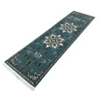 300 x 80 cm Duck Egg Blue Tabriz Floral Medallion Runner Rug - Image 2