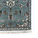 300 x 80 cm Duck Egg Blue Tabriz Floral Medallion Runner Rug - Image 8