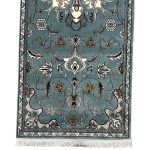 300 x 80 cm Duck Egg Blue Tabriz Floral Medallion Runner Rug - Image 5