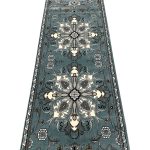 300 x 80 cm Duck Egg Blue Tabriz Floral Medallion Runner Rug - Image 6