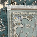300 x 80 cm Duck Egg Blue Tabriz Floral Medallion Runner Rug - Image 9
