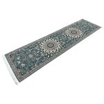 300 x 80 cm Duck Egg Blue Classic Floral Design Runner Rug - Image 2