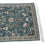 300 x 80 cm Duck Egg Blue Classic Floral Design Runner Rug - Image 6