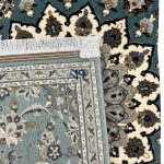 300 x 80 cm Duck Egg Blue Classic Floral Design Runner Rug - Image 9