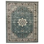 400 x 300 cm Duck Egg Blue Tabriz Floral Medallion Royal Rug