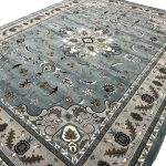 400 x 300 cm Duck Egg Blue Tabriz Floral Medallion Royal Rug - Image 4
