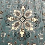 400 x 300 cm Duck Egg Blue Tabriz Floral Medallion Royal Rug - Image 5