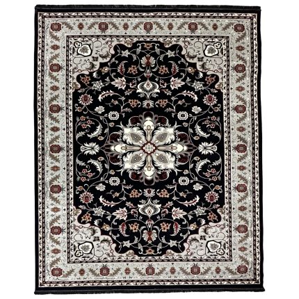 400 x 300 cm Deep Navy Tabriz Floral Medallion Royal Rug