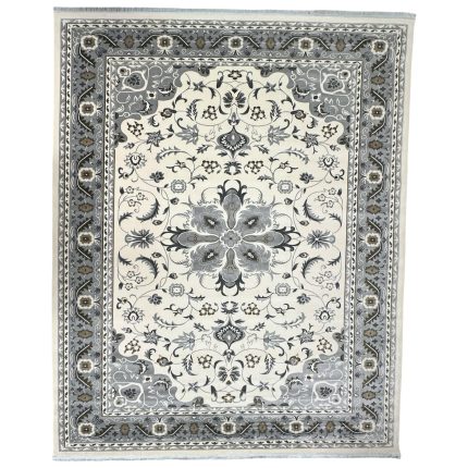 400 x 300 cm Ivory & Grey Tabriz Floral Medallion Royal Rug