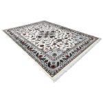 400 x 300 cm Ivory & Grey Tabriz Floral Medallion Royal Rug - Image 3
