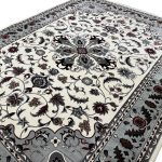 400 x 300 cm Ivory & Grey Tabriz Floral Medallion Royal Rug - Image 4