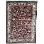 Red Iranian Kashan All Over Design Machine Made Rug