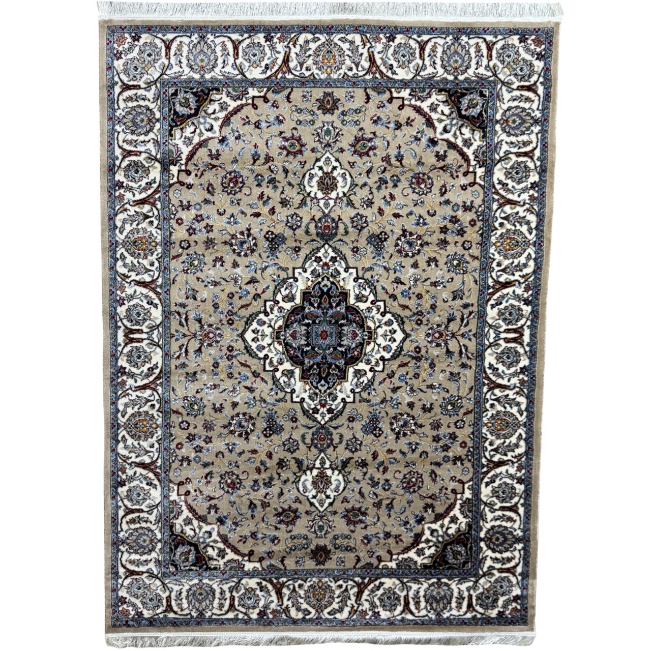 CPT-MUS2_31-Large 400 x 300 cm Beige Kashan Medallion Design Machine Made Rug