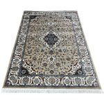 230 x 160cm Beige Iranian Kashan Medallion Design Rug - Image 2
