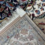 230 x 160cm Beige Iranian Kashan Medallion Design Rug - Image 8