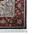 230 x 160cm Dark Navy Iranian Heriz Design Medallion Rug - Image 8