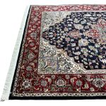 230 x 160cm Dark Navy Iranian Heriz Design Medallion Rug - Image 7