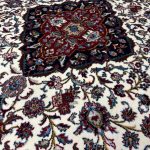 300 x 200cm Cream Iranian Kashan Medallion Design Rug - Image 4