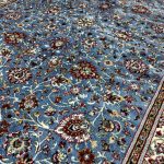 200 x 300cm Sky Blue Iranian Kashan All Over Design Rug - Image 3