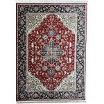 Red Persian Heriz Design Medallion Rug