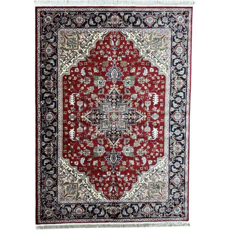 Red Persian Heriz Design Medallion Rug