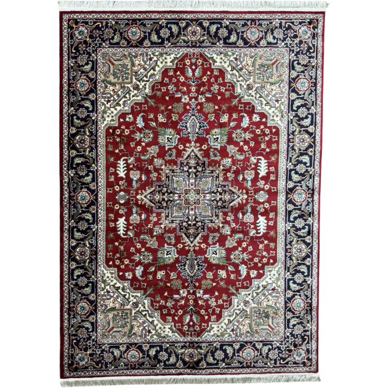 Red Persian Heriz Design Medallion Rug
