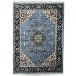 400 x 300cm Sky Blue Persian Hariz Design Medallion Rug
