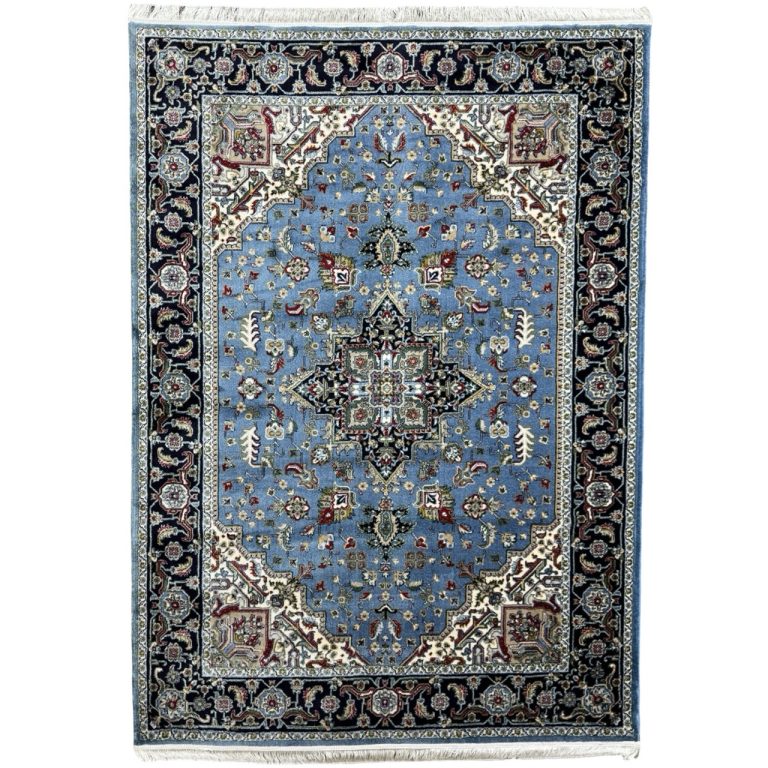 400 x 300cm Sky Blue Persian Hariz Design Medallion Rug