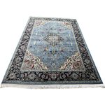 400 x 300 cm Sky Blue Persian Hariz Design Medallion Rug
