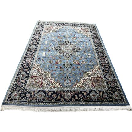 400 x 300 cm Sky Blue Persian Hariz Design Medallion Rug