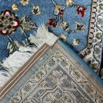 300 x 200 cm Sky Blue Persian Hariz Design Medallion Rug - Image 9